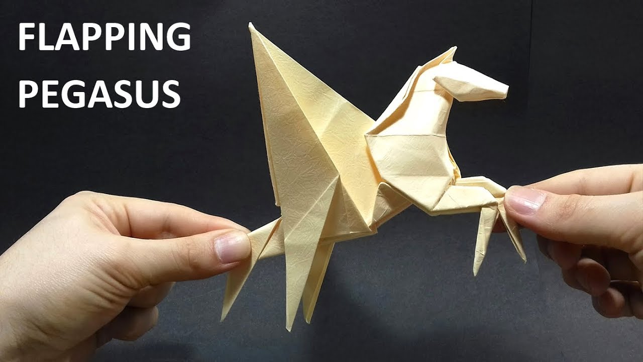 Origami Flapping Pegasus Tutorial Leonardo Pulido 折り紙 馬 ペガサス Flying Horse Origami Pferd