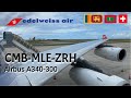 Swiss edelweiss  colombo to switzerland  cmb  mle  zrh airbus a340   10 