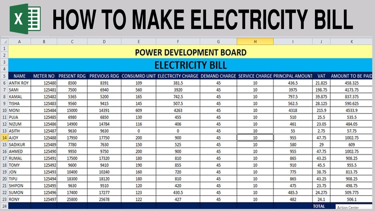 Tn Eb Bill Chart