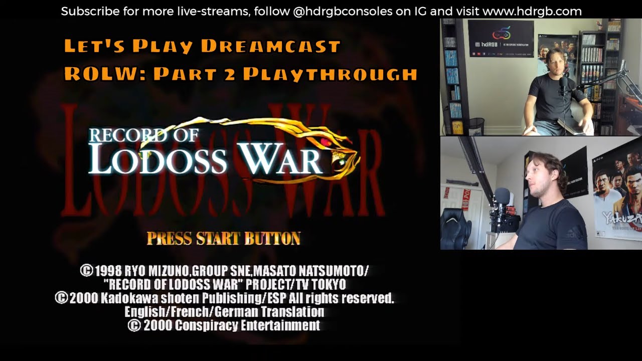 Record of Lodoss War Sega Dreamcast Live Play #2 Live Stream 480p VGA