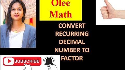 how to convert Recurring decimal point to fraction