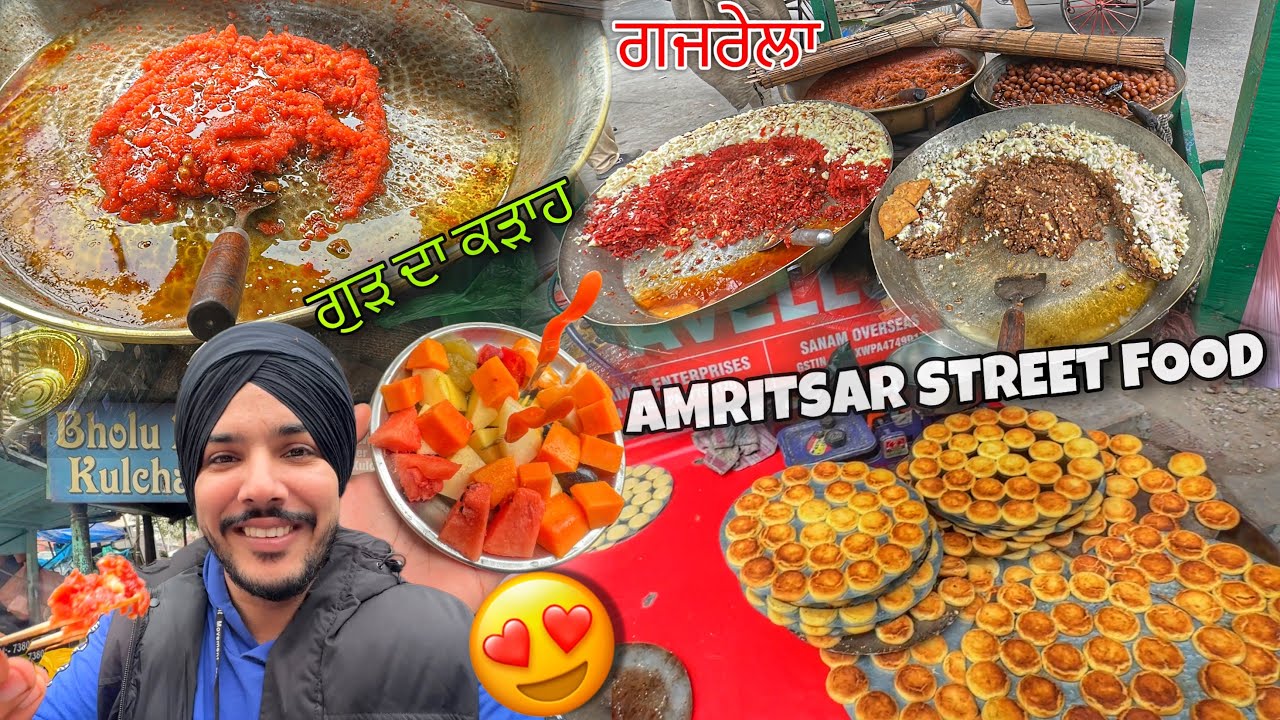 Amritsari Puri Chole 😱 Gajar Da halwa , Gur da Halwa | Amritsar Street Food