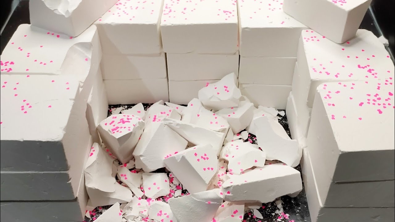 🎉4k Celebration 🎉24 block fresh gym chalk glass texture,satisfying #asmr #oddlysatisfying #relax