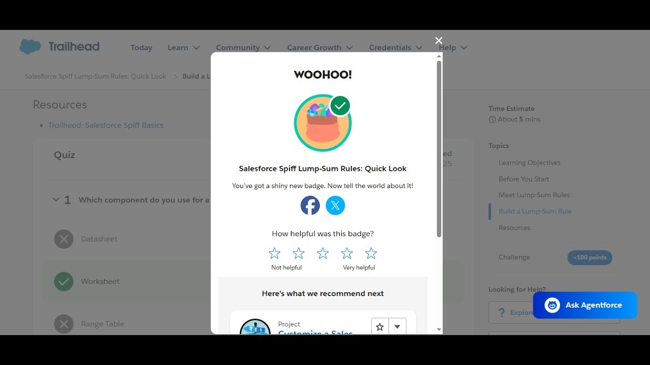 Salesforce Spiff Lump-Sum Rules: Quick Look - Trailhead Salesforce 2025 ...