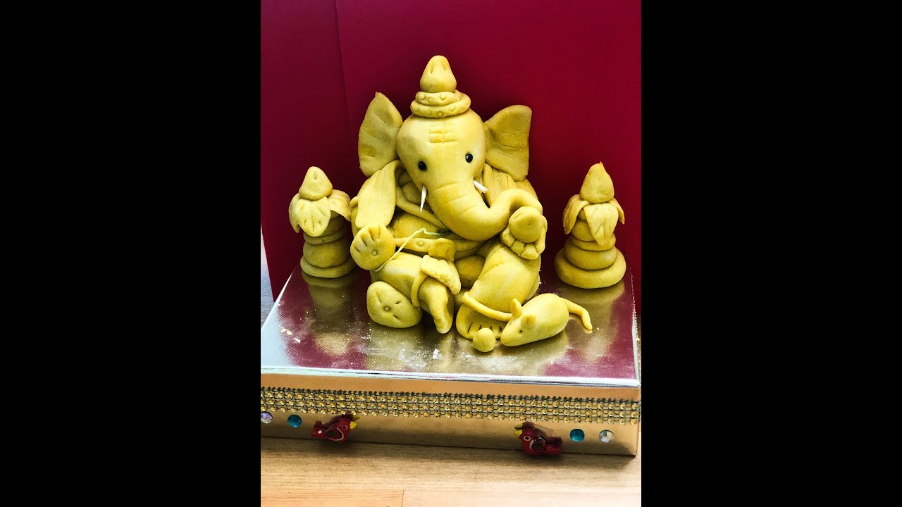 How to make Ganesha Idol Easy Method Ganapathi Homemade clay Eco friendly Ganesh flour Vinayaka