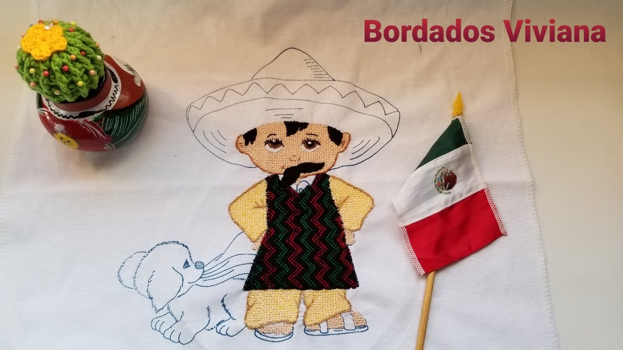 Bordado fantasia Jorongo, Poncho  o Sarape (Niño Mexicano)