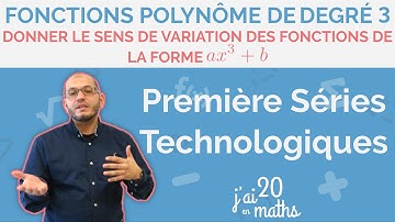 Donner le sens de variation des fonctions polynômes de degré 3 - Première Séries Technologiques
