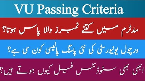 VU Passing Criteria || Midterm Passing Marks || Why Students Failed in exam || VU Short Notes