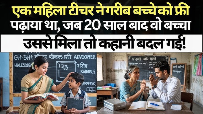 एक महिला टीचर ने गरीब बच्चे को फ्री पढ़ाया था, जब 20 साल बाद वो बच्चा उससे मिला तो कहानी बदल गई!