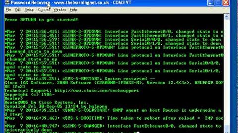 Cisco IOS Password Recovery Procedure - 2800 SERIES ROUTER