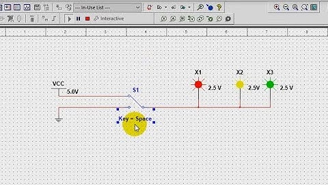 Circuit Design. Power, Switch and Indicators(light) circuit. NI Multisim.