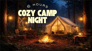 Cozy Forest Camping Night 🌲🔥 Relaxing Campfire Ambience for Sleep & Study (8 Hours)