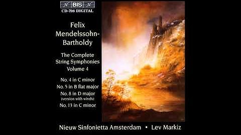 Felix Mendelssohn : String Symphony No. 8 in D major, alternative version for small orchestra (1822)