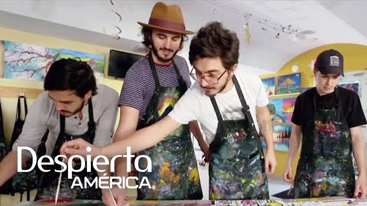 Los chicos de Morat liberan su estrés pintando antes de Premio Lo Nuestro