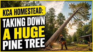 Taking down a huge dead pine tree on the homestead