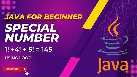 Special Number in Java | Check Whether Number is Special Number or Not using Java Loop | ICSE Java