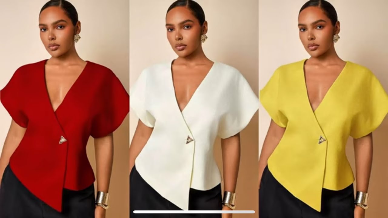 How to cut and sew this trendy stylish asymmetric overlap cut together top\\ step by step guide 