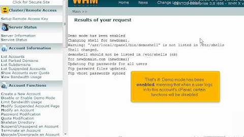 Disable or Enable Demo mode in WHM by VodaHost web hosting