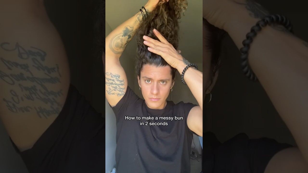 How to make a messy high bun in less than 3 seconds 
