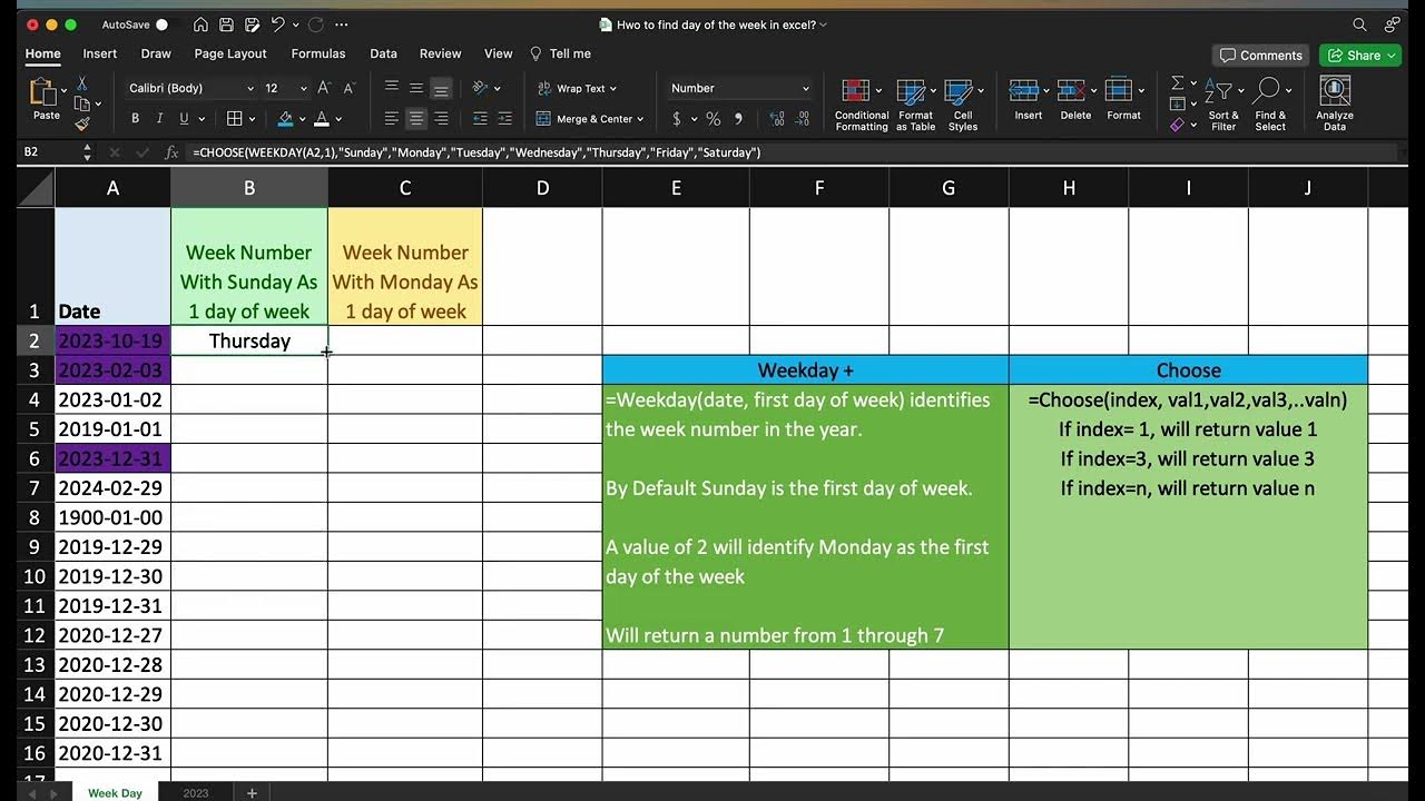 How To Find Day Of The Week