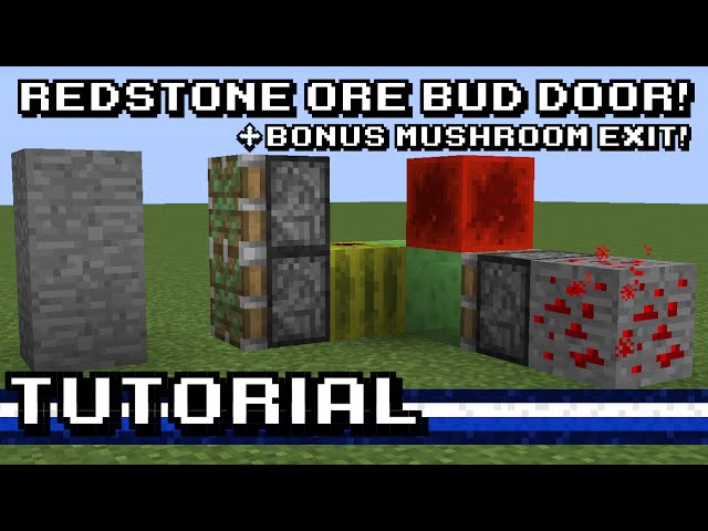 Minecraft Redstone Ore Hidden Door Bonus Mushroom Door Tutorial Youtube