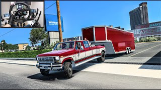 Hauling with Ford 350, Gooseneck Trailer Transport to Walmart - American Truck Simulator - Moza R9 screenshot 4