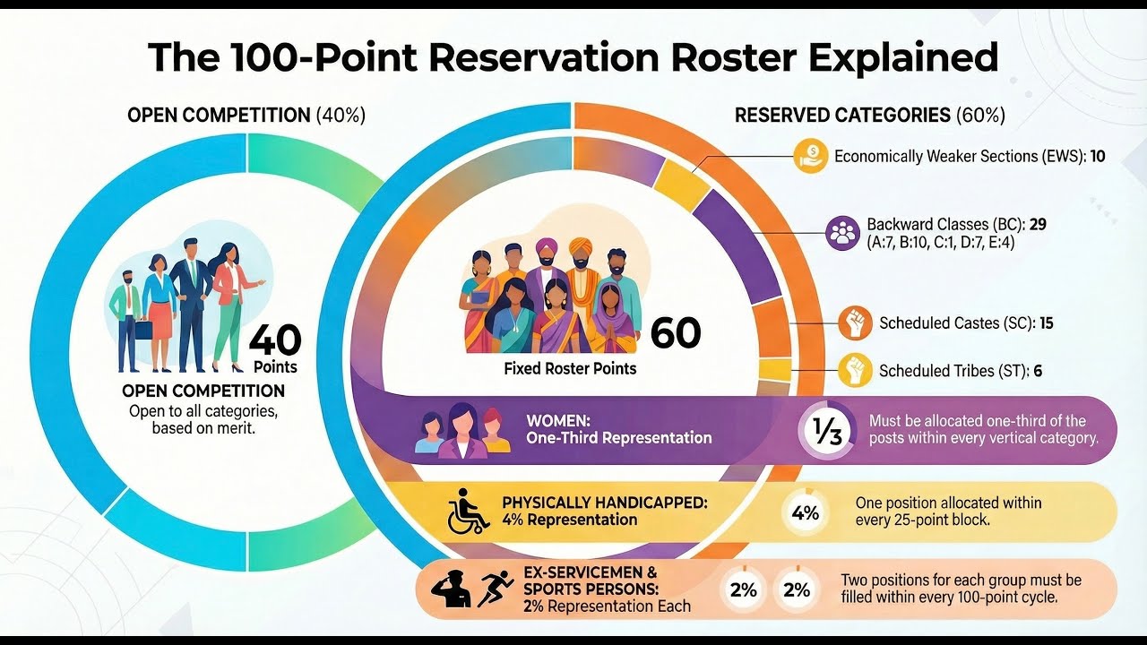100 Roster Cycle, Horizontal Reservation and Vertical Reservation - YouTube