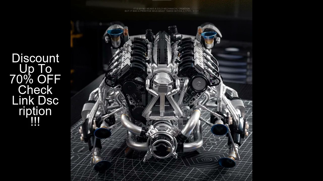 Electric Batmobile V8 Engine Building block Large scale simulation high difficulty assembly model