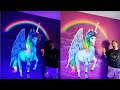 Unicorn - Rainbow - Black light mural painting - by Antonipaints