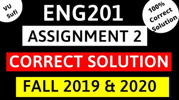 ENG201 Assignment 2 Solution 2020 | Fall 2019 | VU Sufi |