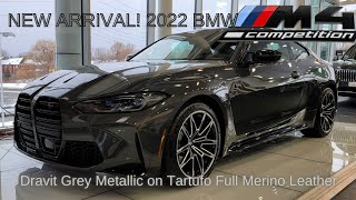 NEW ARRIVAL! 2022 BMW M4 Competition M xDrive Dravit Grey Metallic on Tartufo Merino Leather