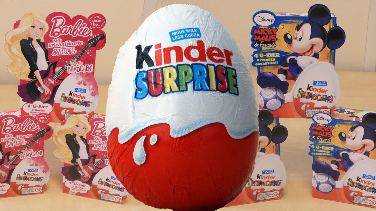 Kinder Surprise Mickey Mouse and Barbie Egg Unboxing YouTube