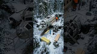 Abandoned Plane in the Snow — Now It’s a Home #camp #forestbuild #bushcraft