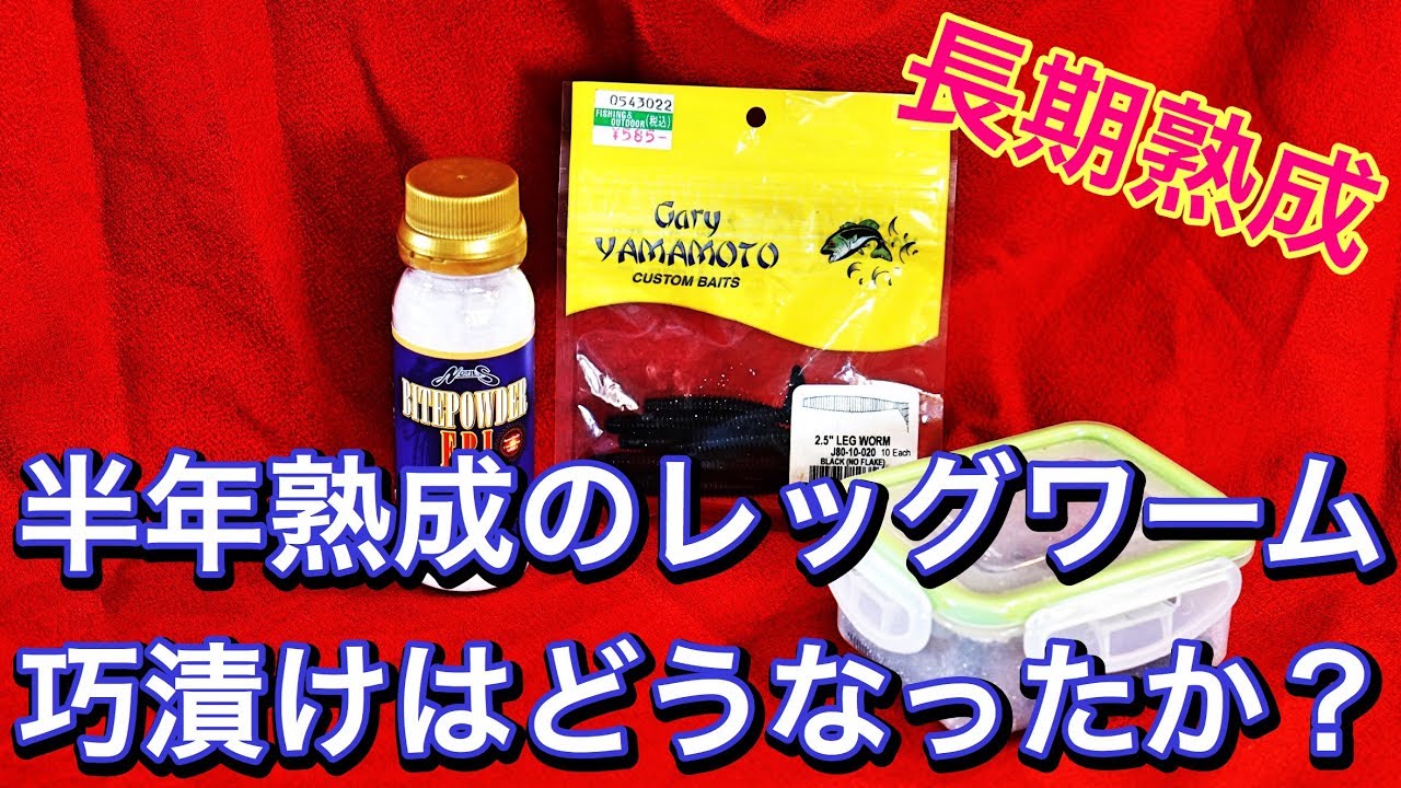 ゲーリーヤマモトのレッグワームを半年間熟成させたらこうなった 巧漬けを仕上げる 伊藤巧プロ考案ノリーズ バイトバスリキッド 精神と時の部屋 作成方法 バス釣りルアーチューン Youtube