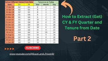 Extract Calendar Year and Financial Year Quarter from Date || Calculate tenure and age from Date