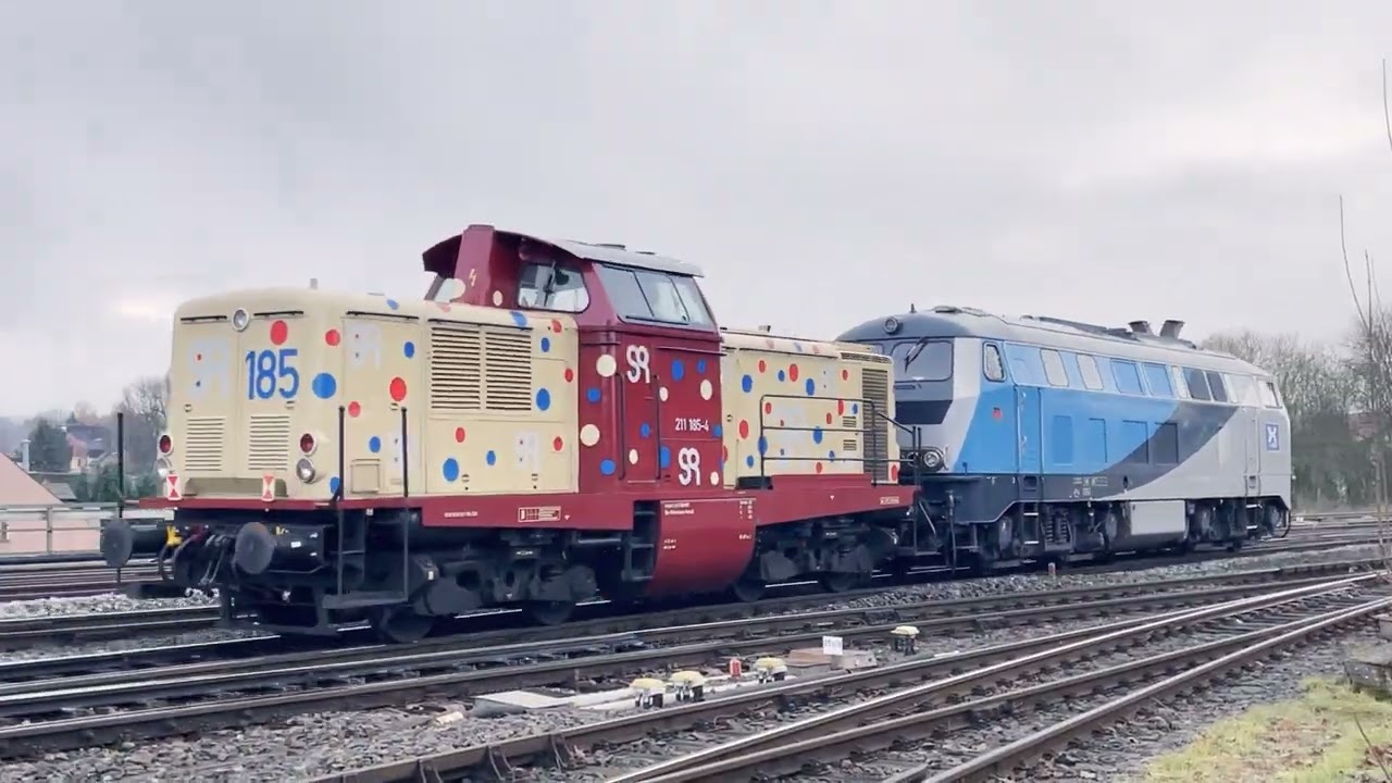 Sonne auf der Schiene! Dieselpower - Sonderzüge und schöne Züge von Weiden bis Hof im Dezember 24