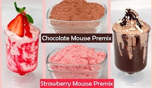 Chocolate Strawberry Mousse  Recipe Quick Easy Best Eggless Dessert Premix  चॉकलेट स्ट्रॉबेरी मूस