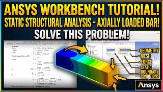 ANSYS Workbench Tutorial | Static Structural Analysis of a Square Steel Rod using a 1D Approach