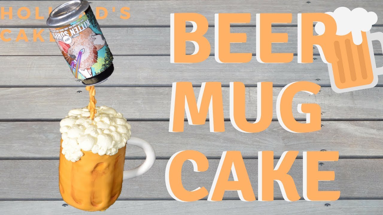 Gravity defying beer mug cake