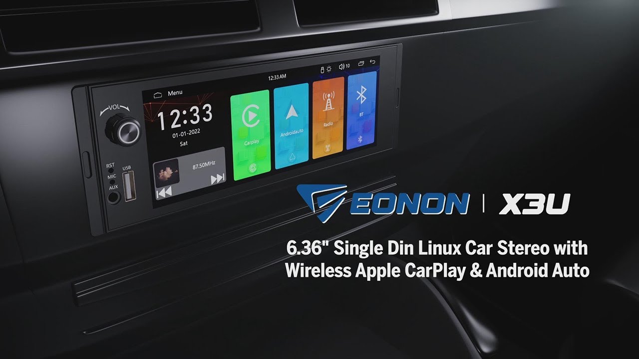 6.28 Inch Single Din Car Radio with CarPlay & Android Auto | Eonon X3U