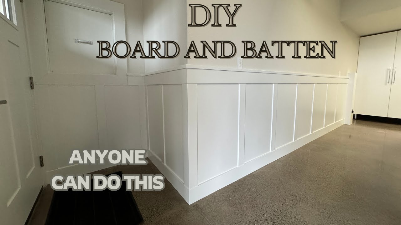 DIY Wainscoting | Board and Batten + Chair Rail ( A 5 year old can do ...