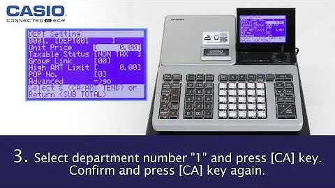 Casio Cash Register - Department Programming - SRS500 SRS4000 SRC550 SRC4500