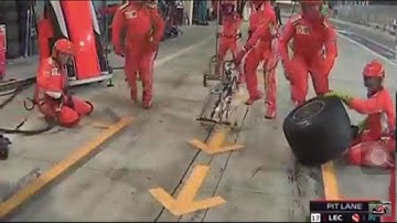 FERRARI BAHRAIN CRASH !! 2018 F1 PIT STOP