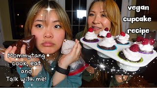 [Cooking Mukbang ] Vegan Chocolate Raspberry Ganache Cupcakes (초콜릿 라즈베리 컵케이크) 🥰