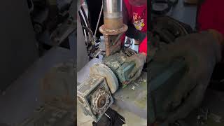 Use a press to break the casing of the motor. #new #trending #video #viral