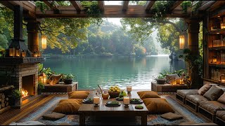 Relaxing Spring Morning at Cozy Coffee Porch Ambience ☕ Smooth Jazz Background Music for Study, Work