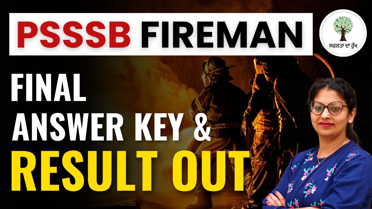 PSSSB Fireman | Final Answer Key and Result Out | Success Tree Punjab