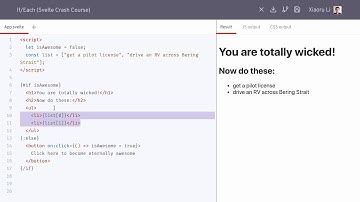 Conditional Rendering and Lists (9/10 - Svelte Crash Course)