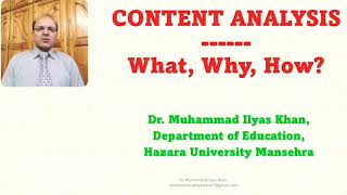 Content Analysis: What, Why, How?