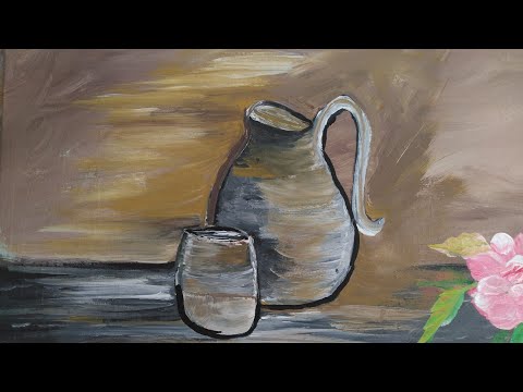كيف ترسم اواني فخاريه تراثية قديمة الطبيعه الصامته